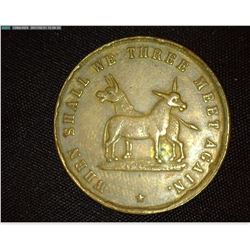 "When Shall We Three Meet Again", "Applegate's Palace of Flying Animals" Hard Times Token, NJ AC-3, 