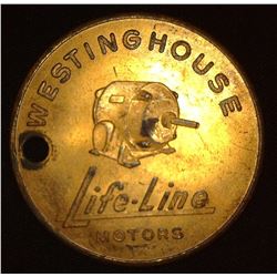 "If You Figure Life Cost You'll Figure Life-Line", "Westinghouse/Life-line/Motors", copper, 38mm, ho