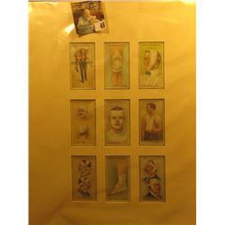 Matted and ready for framing set of 9 different "Will's "First Aid" Bristol & London Cigarette Cards