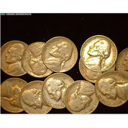 (11) 1950 P Jefferson Nickels. Circulated VF-EF.