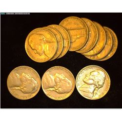 (3) 1947 P VF & (8) 1948 D Jefferson Nickels, VF-AU.