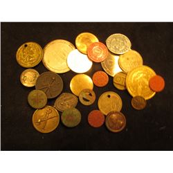 Large group of old Tokens, Medals, buttons and menagerie.