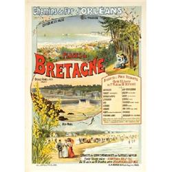  LOT OF 2 POSTERS FOR CHEMINS DE FER EN BRETAGNE