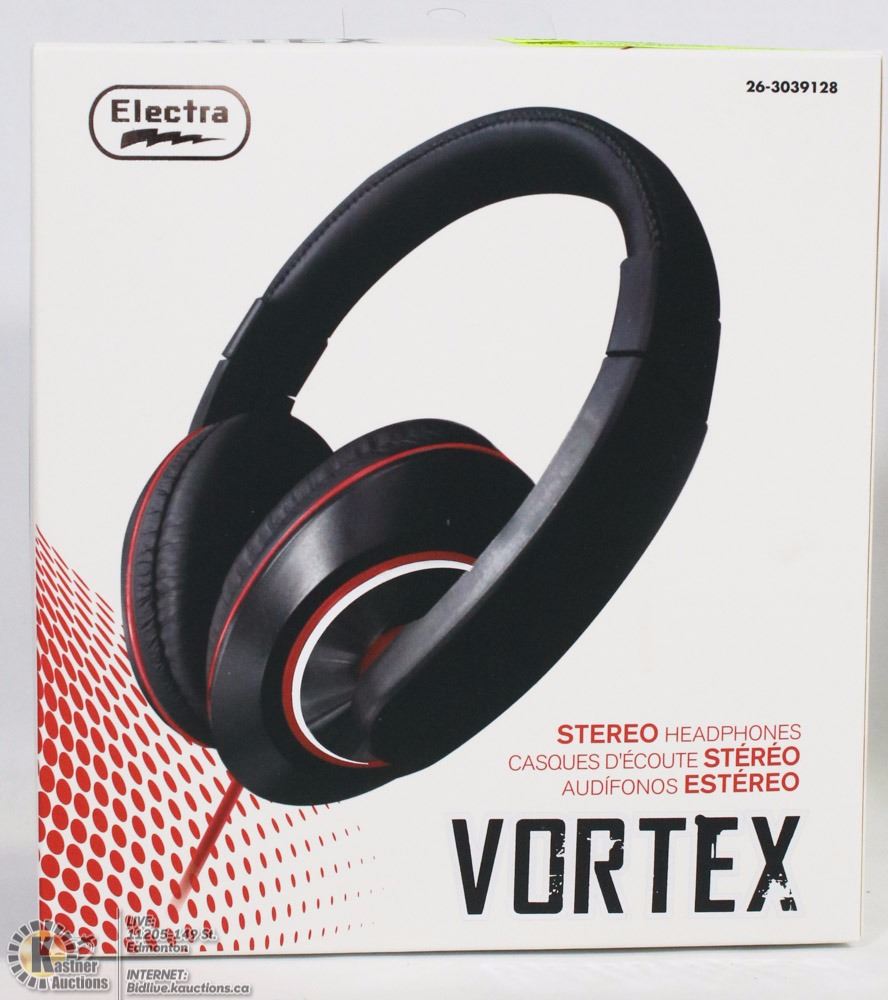 VORTEX BLACK OVER EARS STEREO HEADPHONES