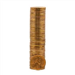 (50) 1942-D Brilliant Uncirculated Lincoln Wheat Penny Roll