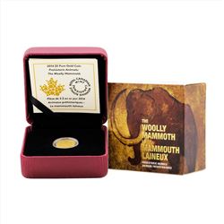 2014 $5 Canada 1/10 oz Woolly Mammoth Gold Coin