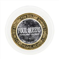 .999 Silver Four Queens Hotel and Casino Las Vegas $10 Casino Gaming Token Limit