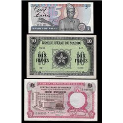 Lot of (3) Assorted Africa Notes