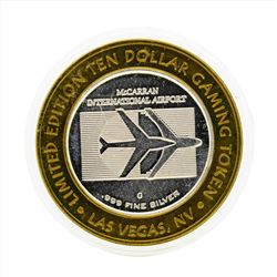 .999 Silver McCarran International Airport $10 Casino Gaming Token Limited Editi