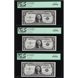 (3) Sequential 1935H $1 Silver Certificate Notes PCGS Choice New 63PPQ