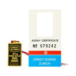 Credit Sussie 2.5 gram 999.9 Fine Gold Ingot