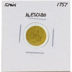 1757 Ferdinand VI Spanish 1/2 Escudos Gold Coin