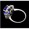 Image 3 : 14KT White Gold 5.16ct Tanzanite and Diamond Ring