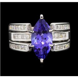 18KT White Gold 3.12ct Tanzanite and Diamond Ring
