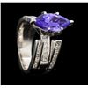 Image 4 : 18KT White Gold 3.12ct Tanzanite and Diamond Ring