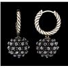 Image 2 : David Yurman .925 Silver Dangling Hematite Ball Earrings