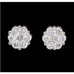 14KT White Gold 1.58ctw Diamond Earrings