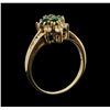 Image 4 : 14KT Yellow Gold 0.30ctw Emerald and Diamond Ring