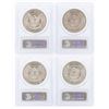 Image 2 : Set of (4) $1 Morgan Silver Dollar Coins PCGS MS63