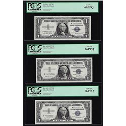 (3) Sequential 1957 $1 Silver Certificate Notes PCGS Gem New 66PPQ