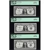Image 1 : (3) Sequential 1957 $1 Silver Certificate Notes PCGS Gem New 66PPQ