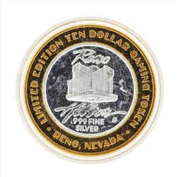.999 Silver Reno Hilton $10 Casino Gaming Token Limited Edition