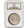 Image 1 : 1887 $1 Morgan Silver Dollar Coin NGC MS63 Great Toning