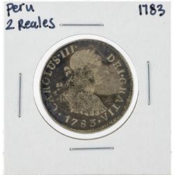 1783 Peru 2 Reales Silver Coin