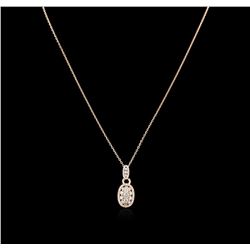 14KT Rose Gold 1.24ctw Diamond Pendant With Chain
