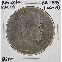 EE 1895 (1902-1903) Ethiopia KM 19 Birr Silver Coin
