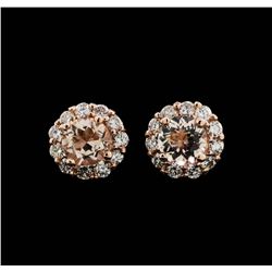 14KT Rose Gold 0.86ctw Morganite and Diamond Earrings
