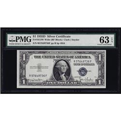 1935D $1 Silver Certificate Note Wide PMG Choice Uncirculated 63EPQ
