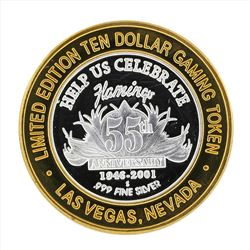 .999 Silver Flamingo Las Vegas $10 Casino Gaming Token Limited Edition