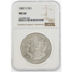 1882-S $1 Morgan Silver Dollar Coin NGC MS66