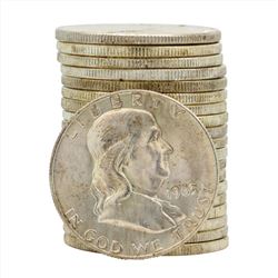 Roll of (20) 1963-D Brilliant Uncirculated Franklin Half Dollar Silver Coins