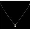 Image 2 : 14KT White Gold 0.25ctw Diamond Pendant with Chain