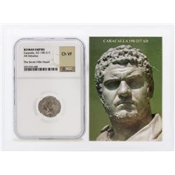 Roman Empire Caracalla AD 198-217 AR Denarius Silver Coin NGC CH VF