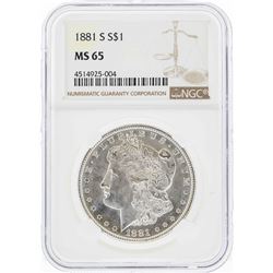 1881-S $1 Morgan Silver Dollar Coin NGC MS65