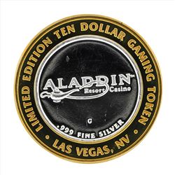 .999 Silver Aladdin Resort Casino $10 Casino Gaming Token Limited Edition