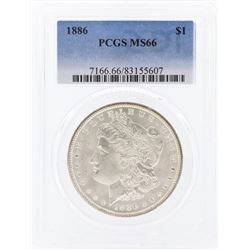1886 $1 Morgan Silver Dollar Coin PCGS MS66