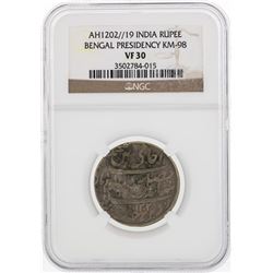 AH1202//19 India Rupee Bengal Presidency KM-98 Coin NGC VF30