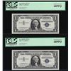 Image 1 : (2) Sequential 1957 $1 Silver Certificate STAR Notes PCGS Superb Gem New 68PPQ