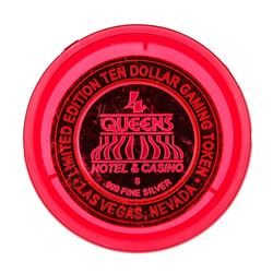 .999 Silver Four Queens Hotel and Casino Las Vegas $10 Casino Gaming Token Limit