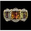 Image 1 : 14KT Yellow Gold 8.00ctw Multi Colored Gemstone and Diamond Ring