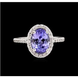 14KT White Gold 2.32ct Tanzanite and Diamond Ring