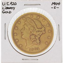 1904-S $20 Liberty Head Double Eagle Gold Coin