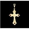 Image 1 : 14KT Yellow Gold 0.45ctw Ruby and Diamond Crucifix Pendant
