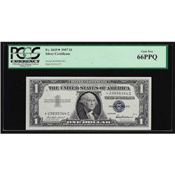 1957 $1 Silver Certificate STAR Note PCGS Gem New 66PPQ