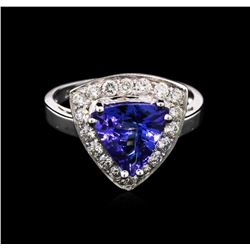 14KT White Gold 1.89ct Tanzanite and Diamond Ring