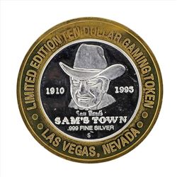 .999 Silver Sams Town Las Vegas $10 Casino Gaming Token Limited Edition